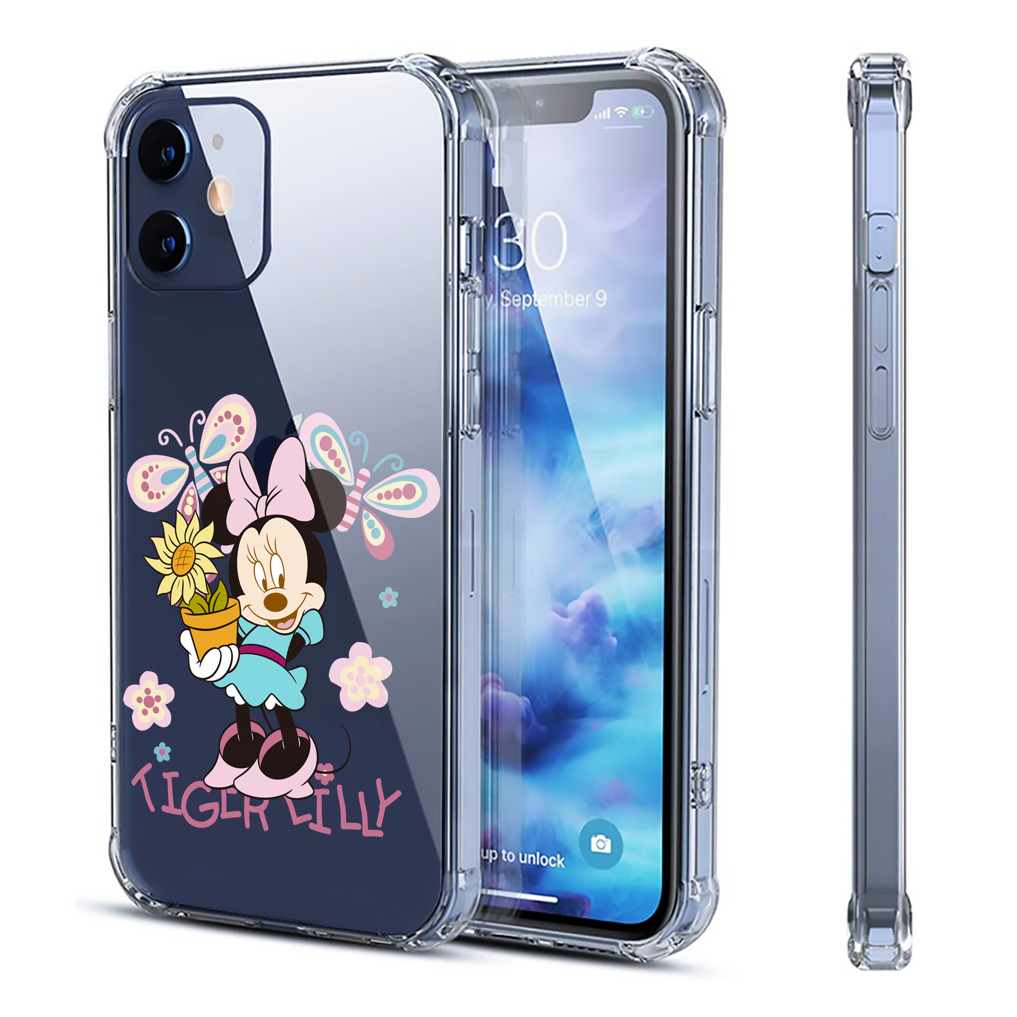 （画像用） ミッキーマウス Mickey Mouse 【iPhone 12シリーズ対応】透明スマホケース（クリアソフトケース）